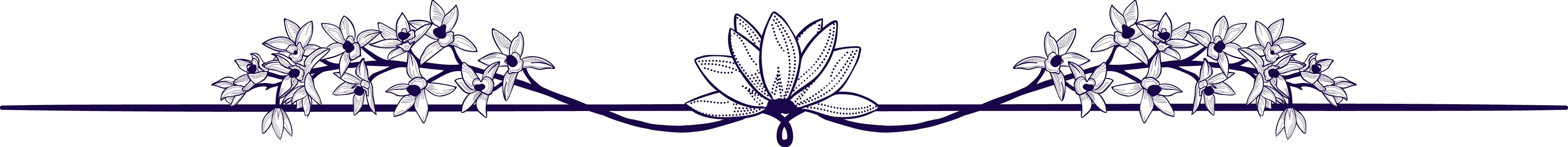 A floral divider with a lotus flower in the centre, surrounded by blooming jasmine.